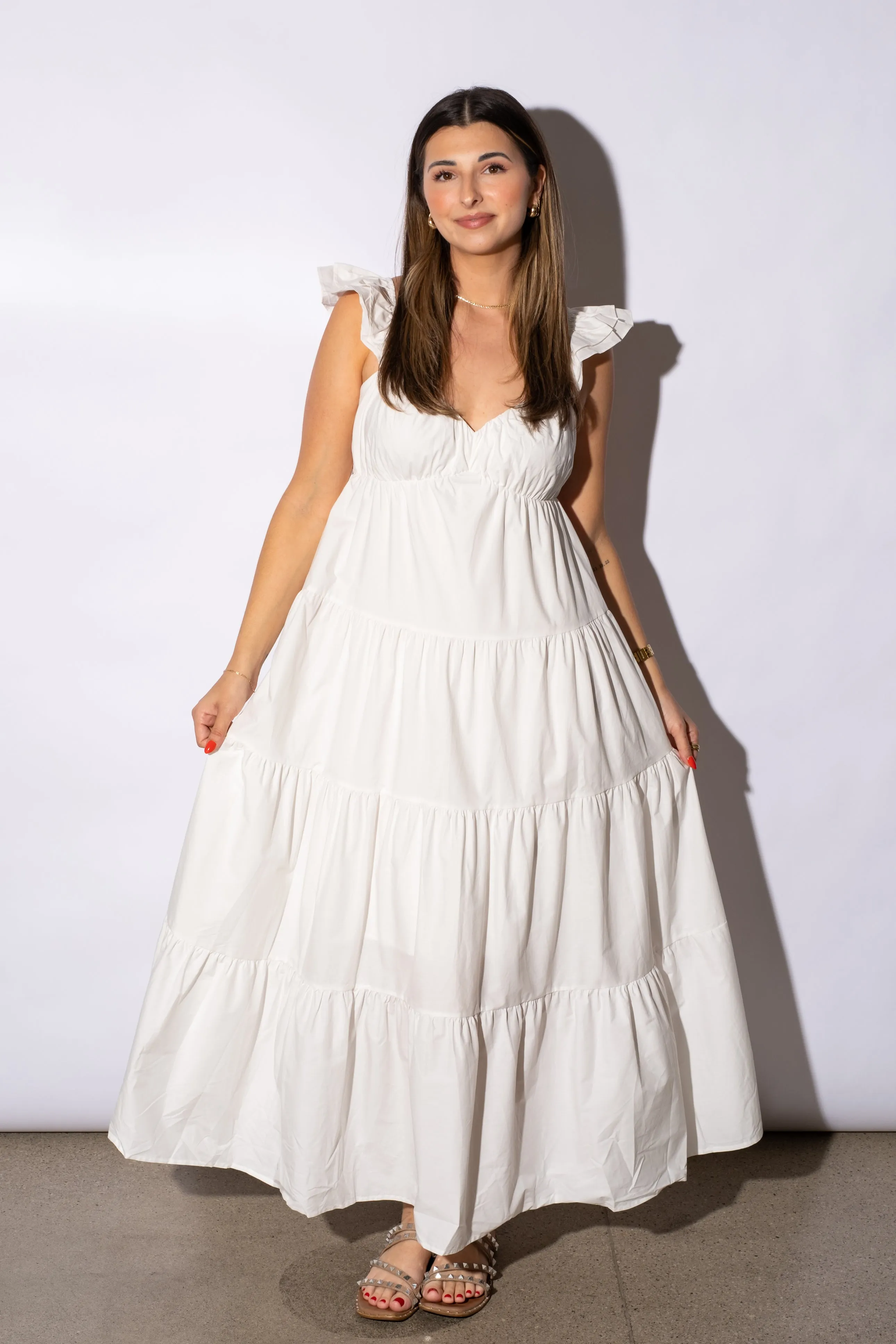 Thea Ruffle Sleeve Maxi Dress