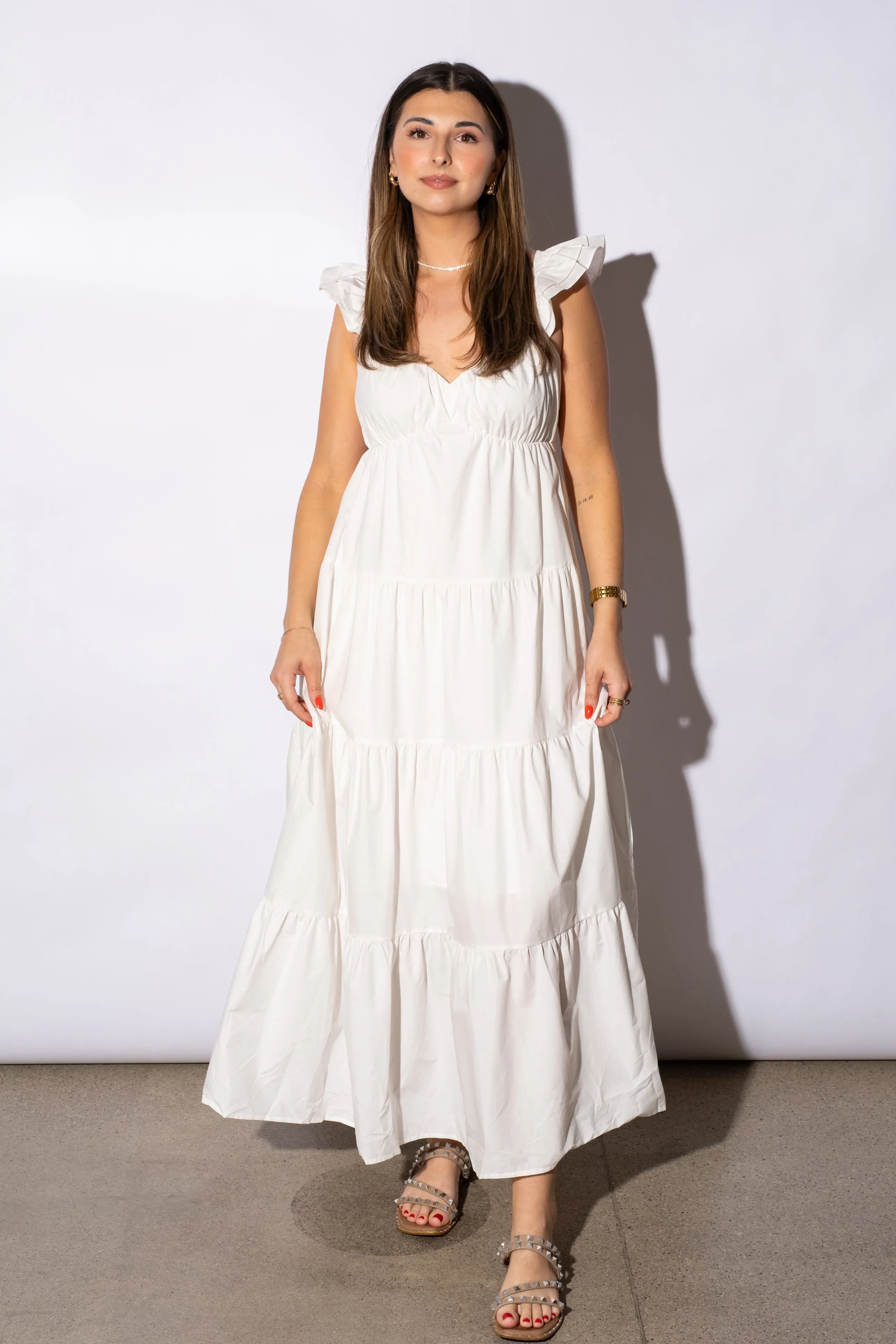 Thea Ruffle Sleeve Maxi Dress