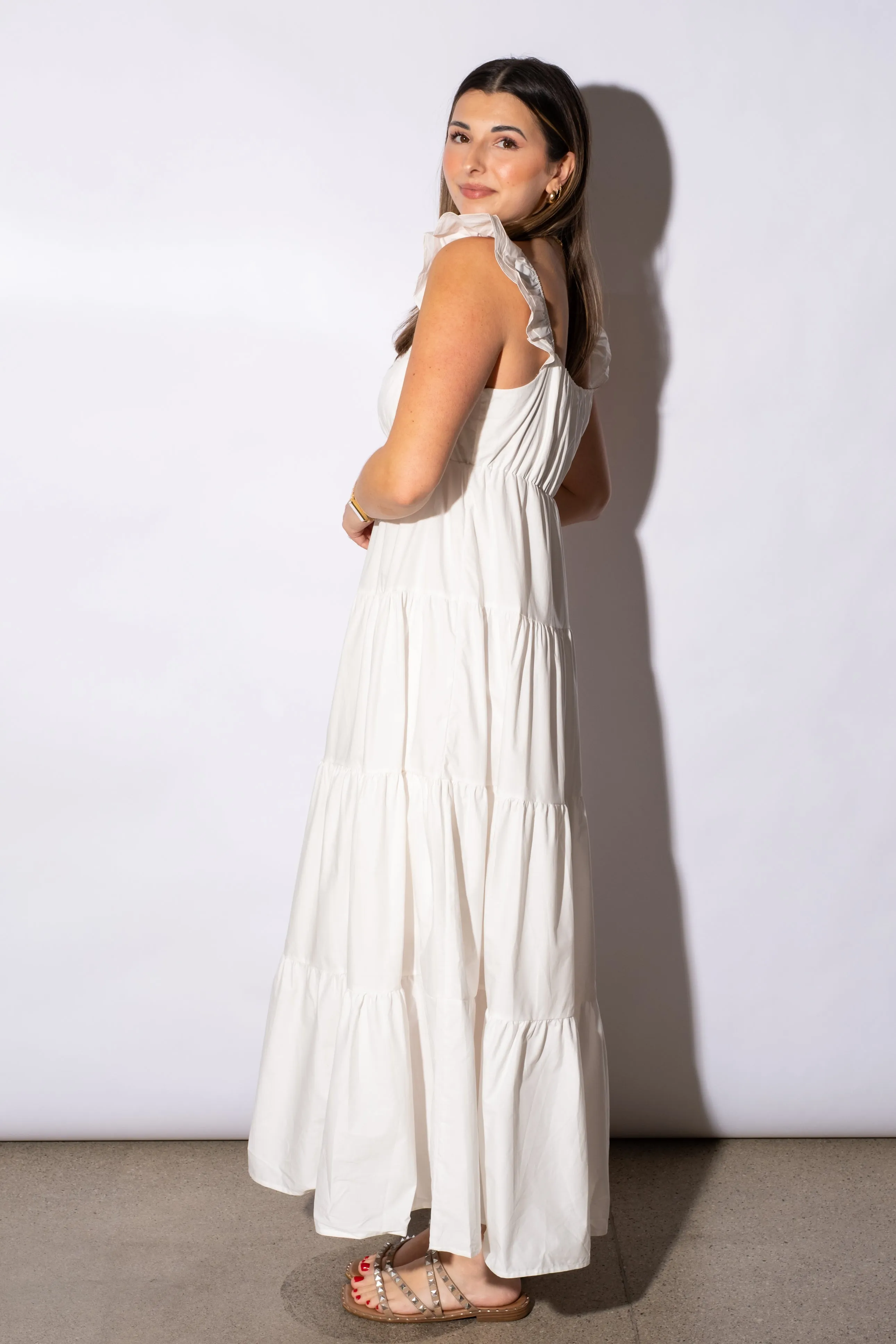Thea Ruffle Sleeve Maxi Dress