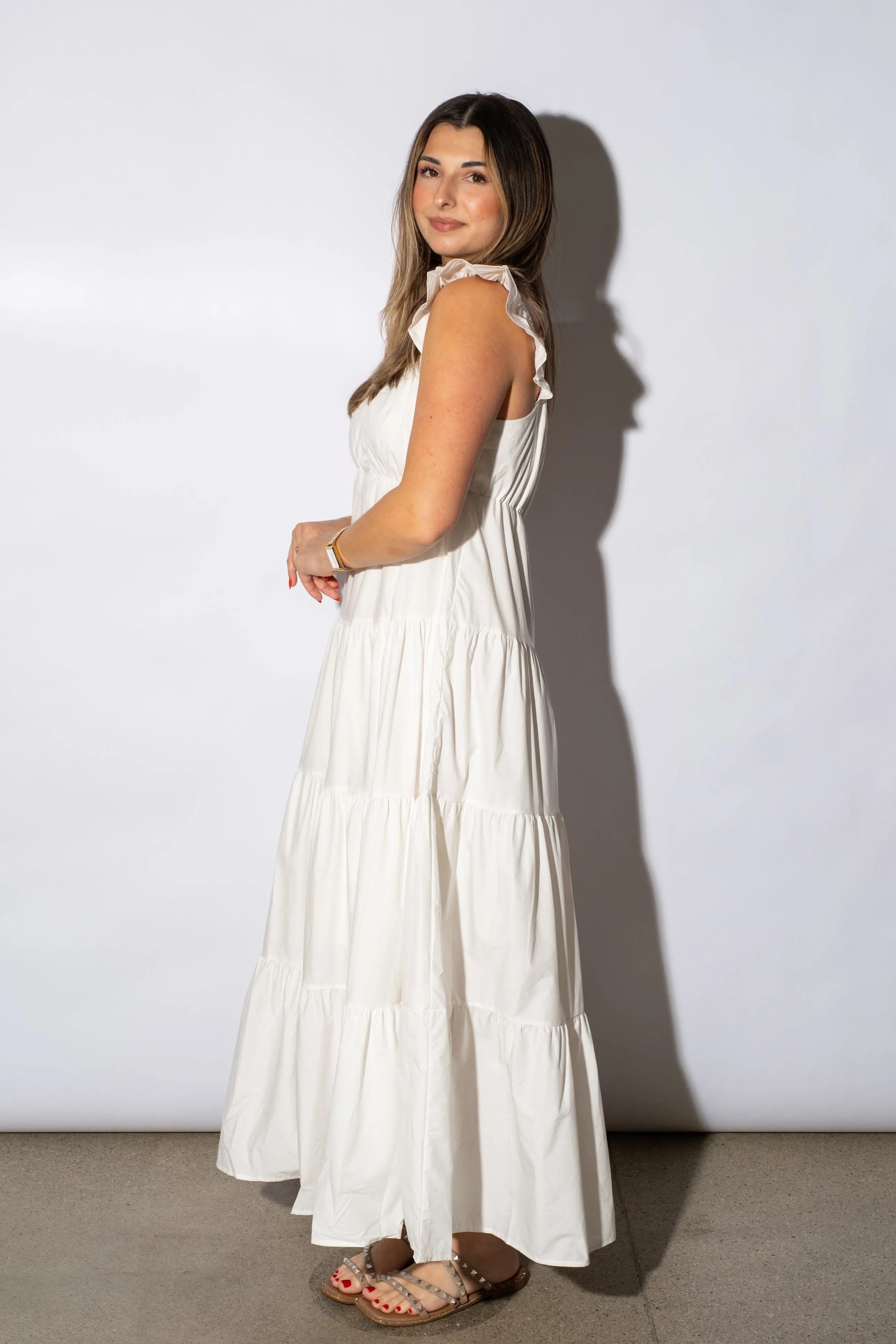 Thea Ruffle Sleeve Maxi Dress