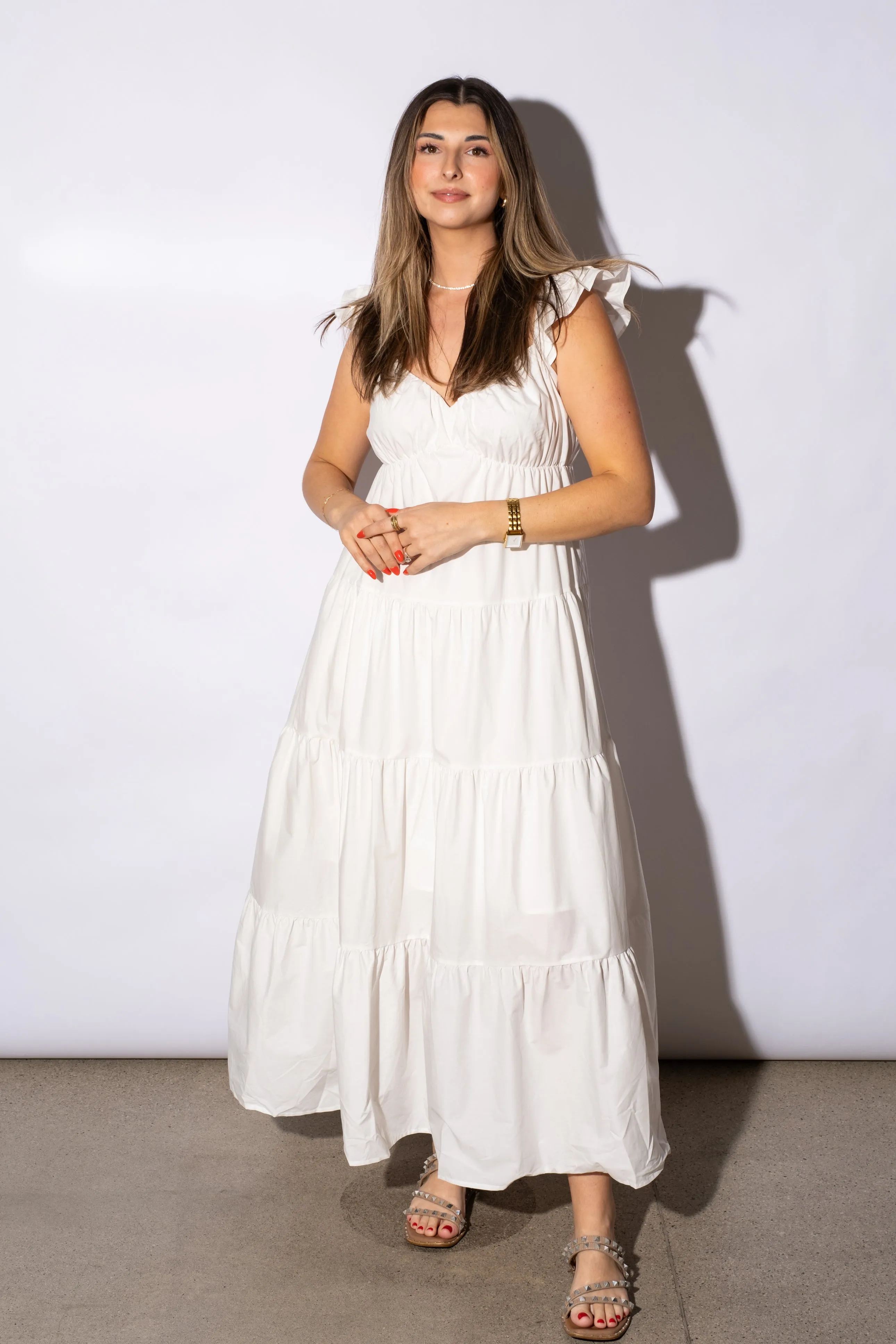 Thea Ruffle Sleeve Maxi Dress