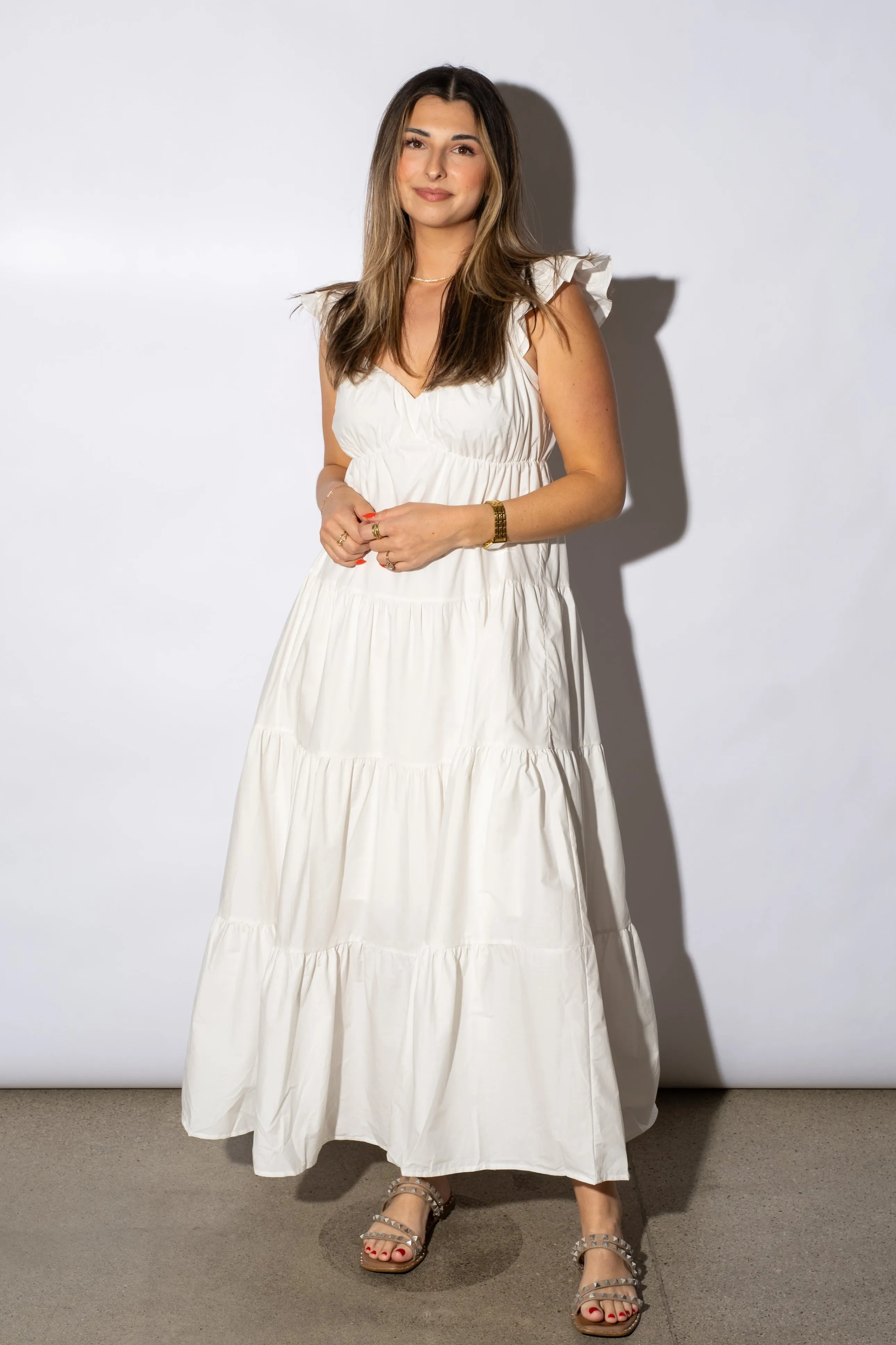Thea Ruffle Sleeve Maxi Dress