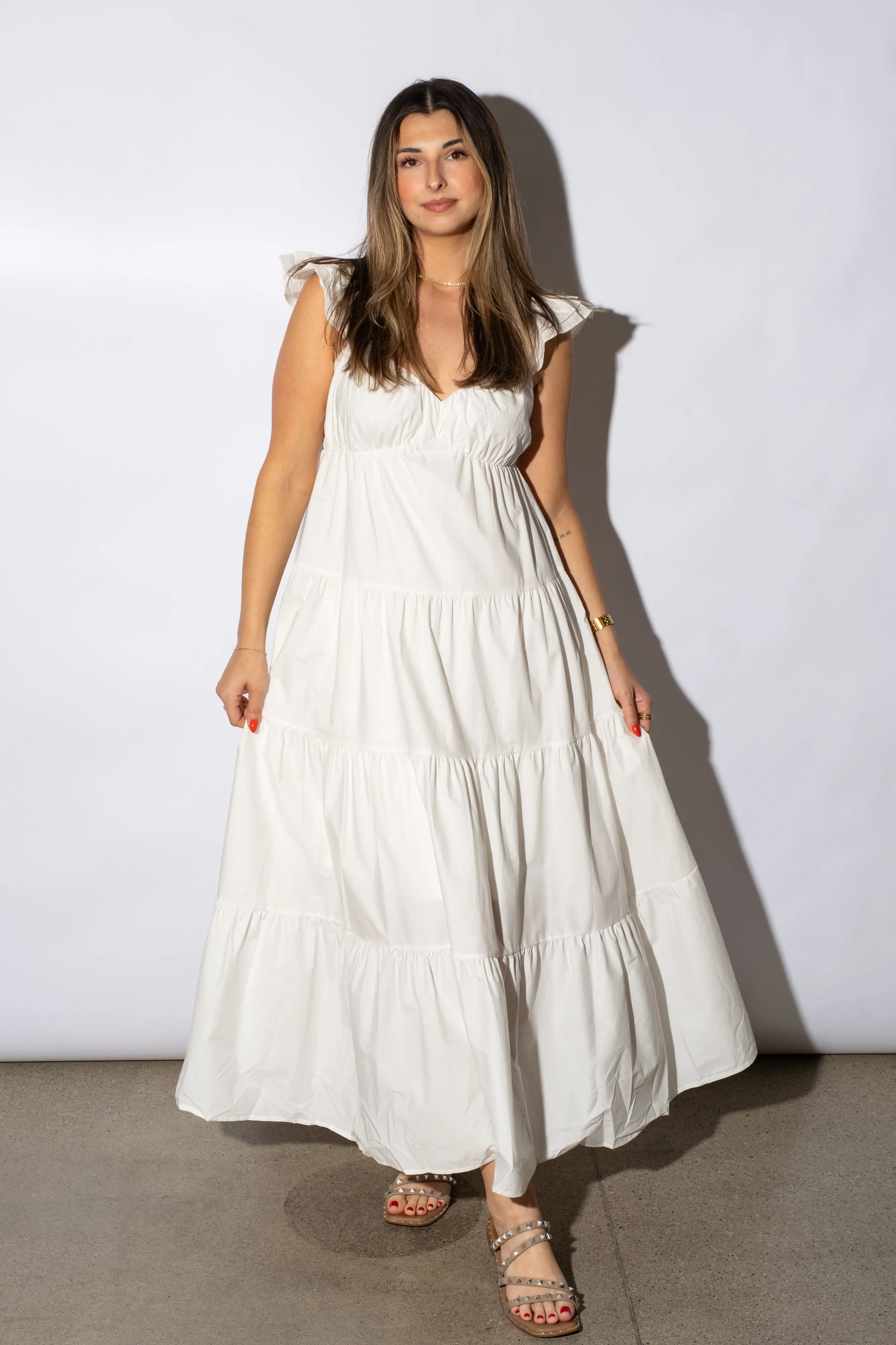 Thea Ruffle Sleeve Maxi Dress