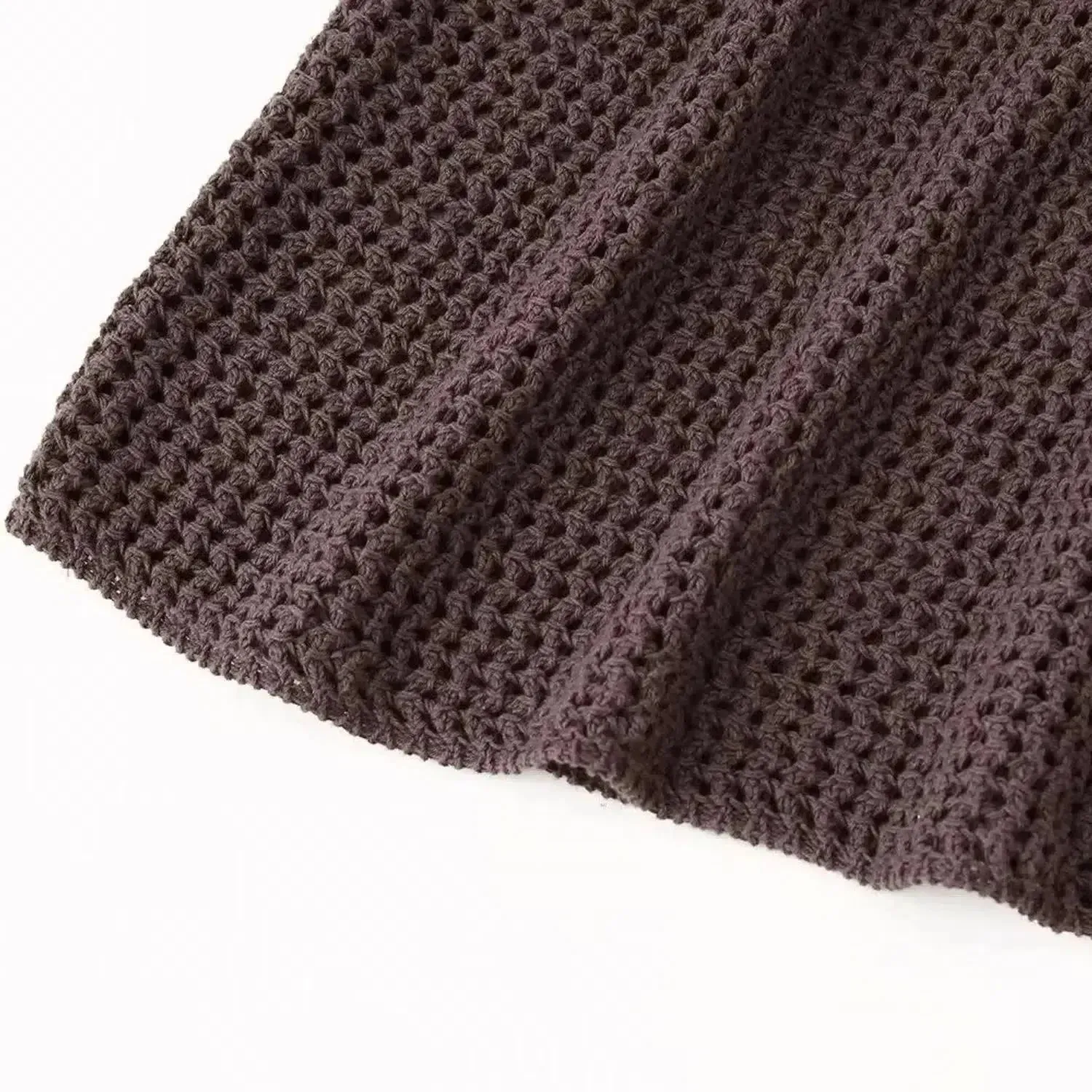 Tricot Chic Knitted Set – Brown – High-waisted knitted skirt
