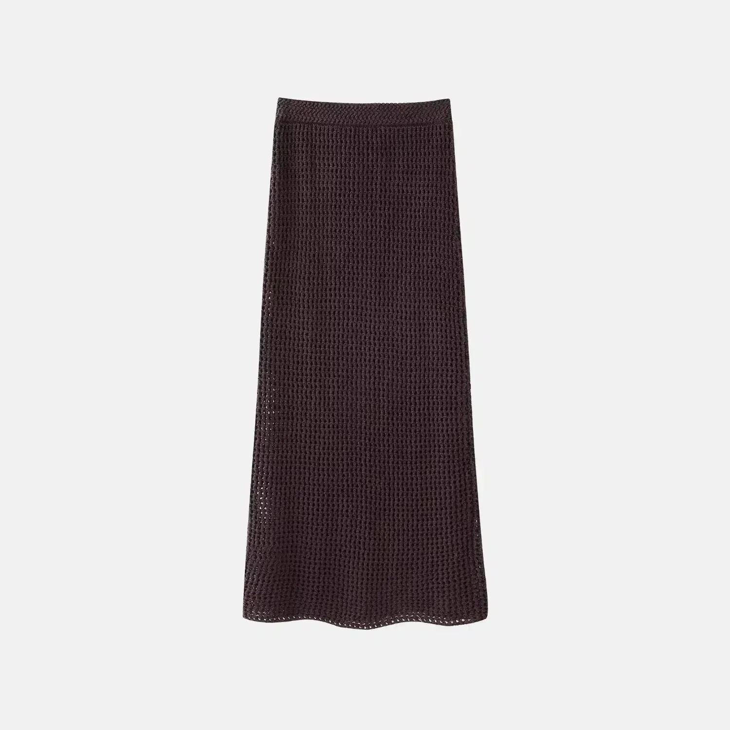 Tricot Chic Knitted Set – Brown – High-waisted knitted skirt