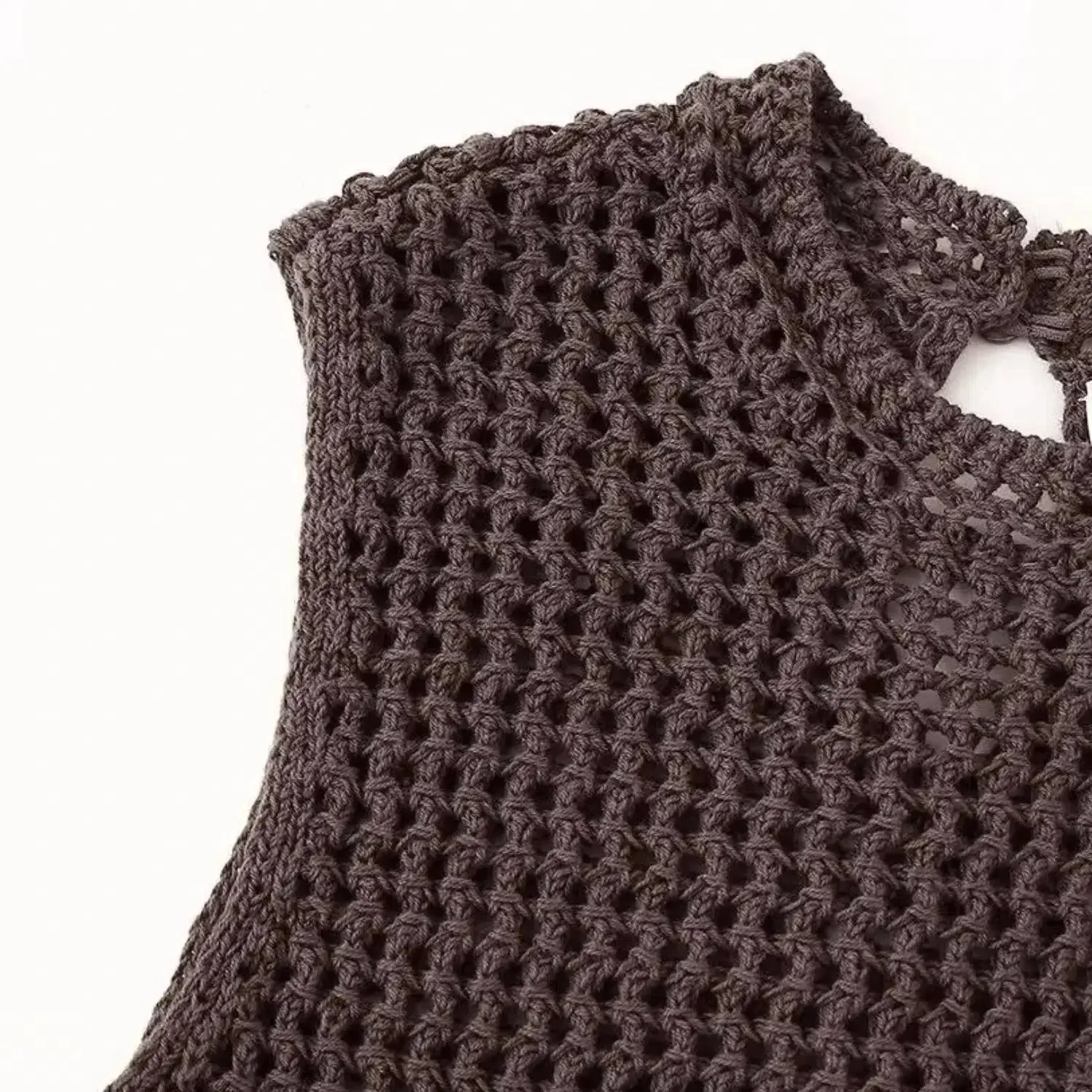 Tricot Chic Knitted Set – Brown – High-waisted knitted skirt