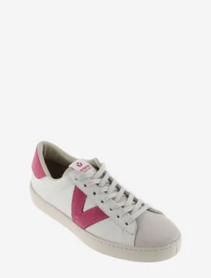 Victoria Berlín & Split Leather Sneaker in Fresa