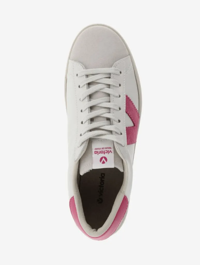 Victoria Berlín & Split Leather Sneaker in Fresa
