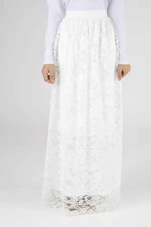 White Garden Lace Maxi Skirt