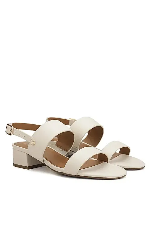White Strappy Block Heels