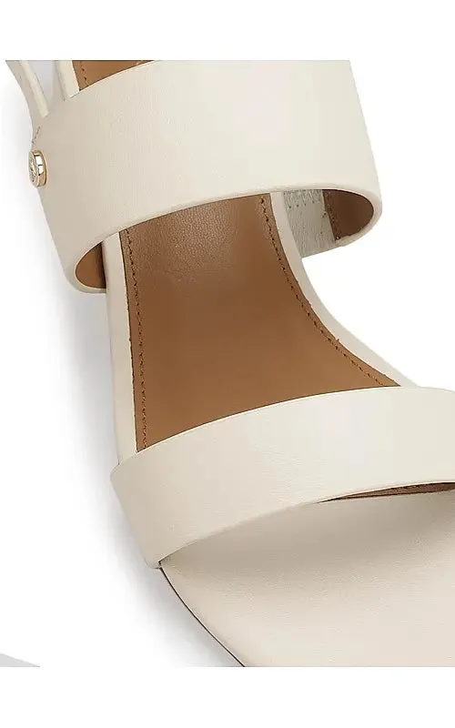 White Strappy Block Heels