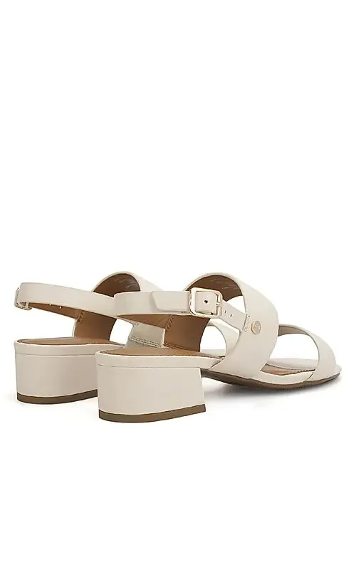 White Strappy Block Heels