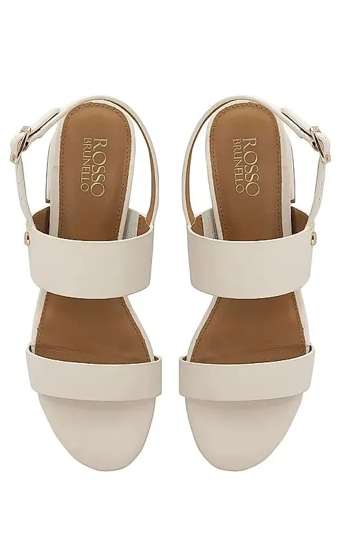 White Strappy Block Heels