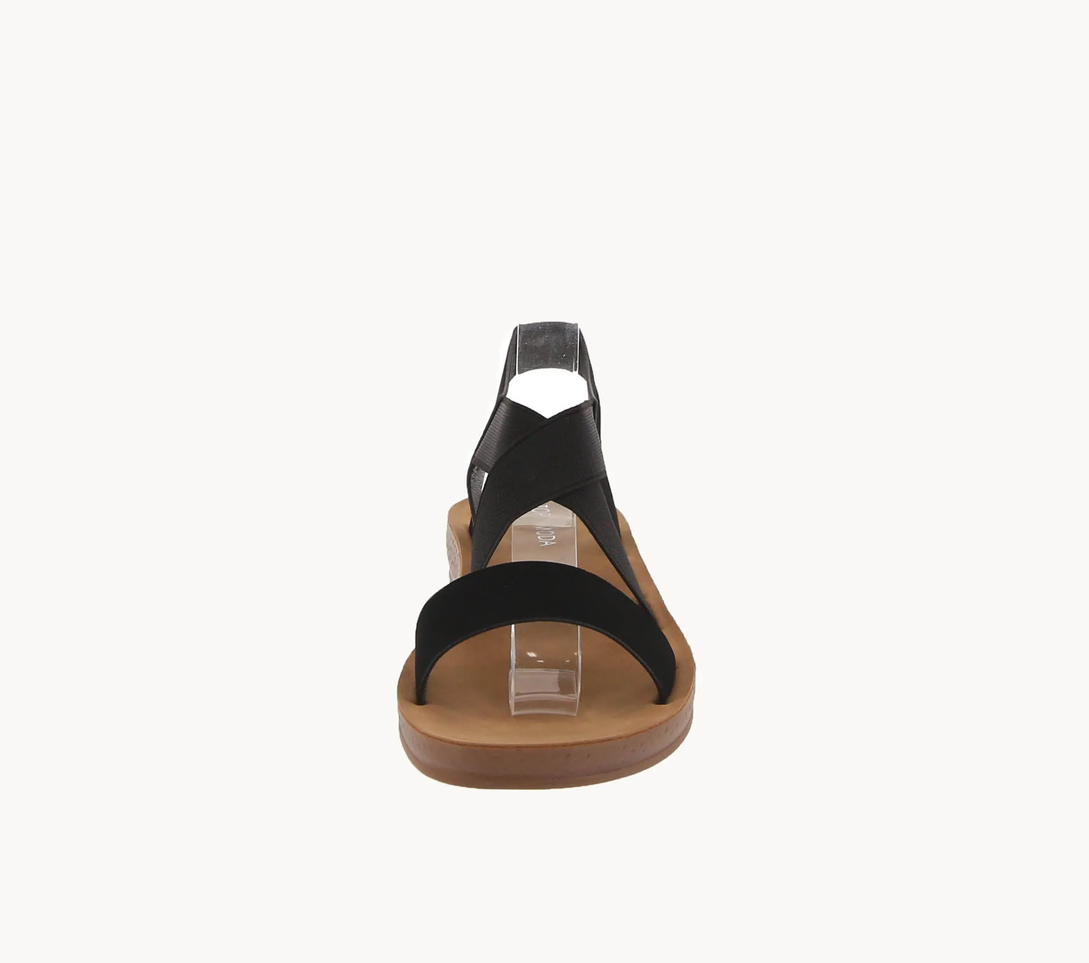 WOMAN'S BLACK PU LEATHER SANDALS SALVIA-01