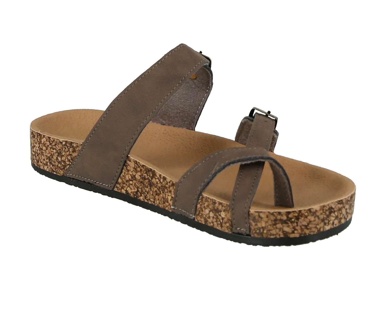 WOMAN'S SHOES MOCHA PU LEATHER SANDALS AMARA-26