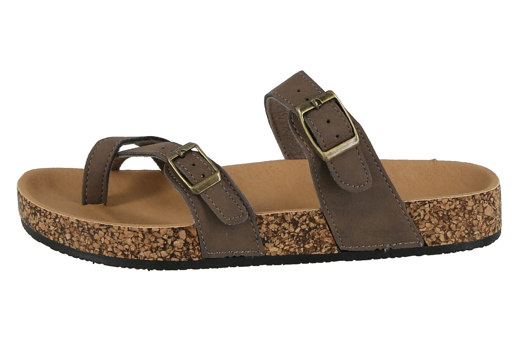 WOMAN'S SHOES MOCHA PU LEATHER SANDALS AMARA-26