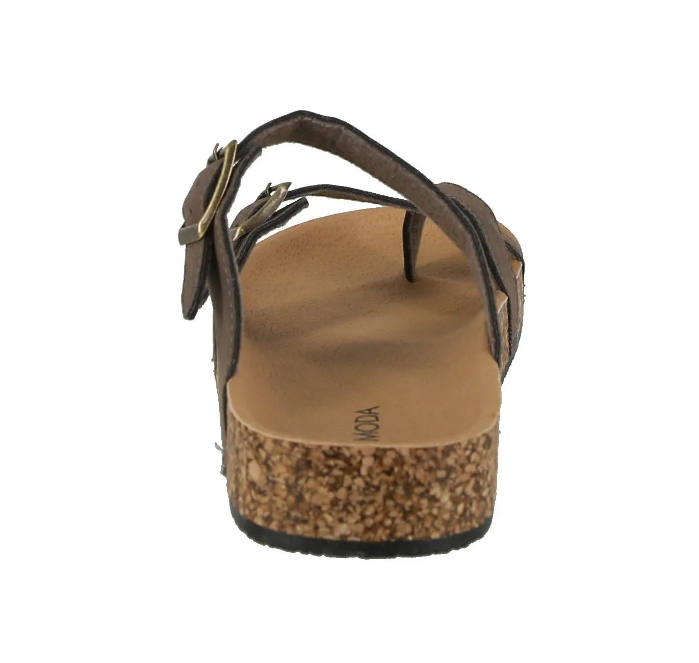WOMAN'S SHOES MOCHA PU LEATHER SANDALS AMARA-26