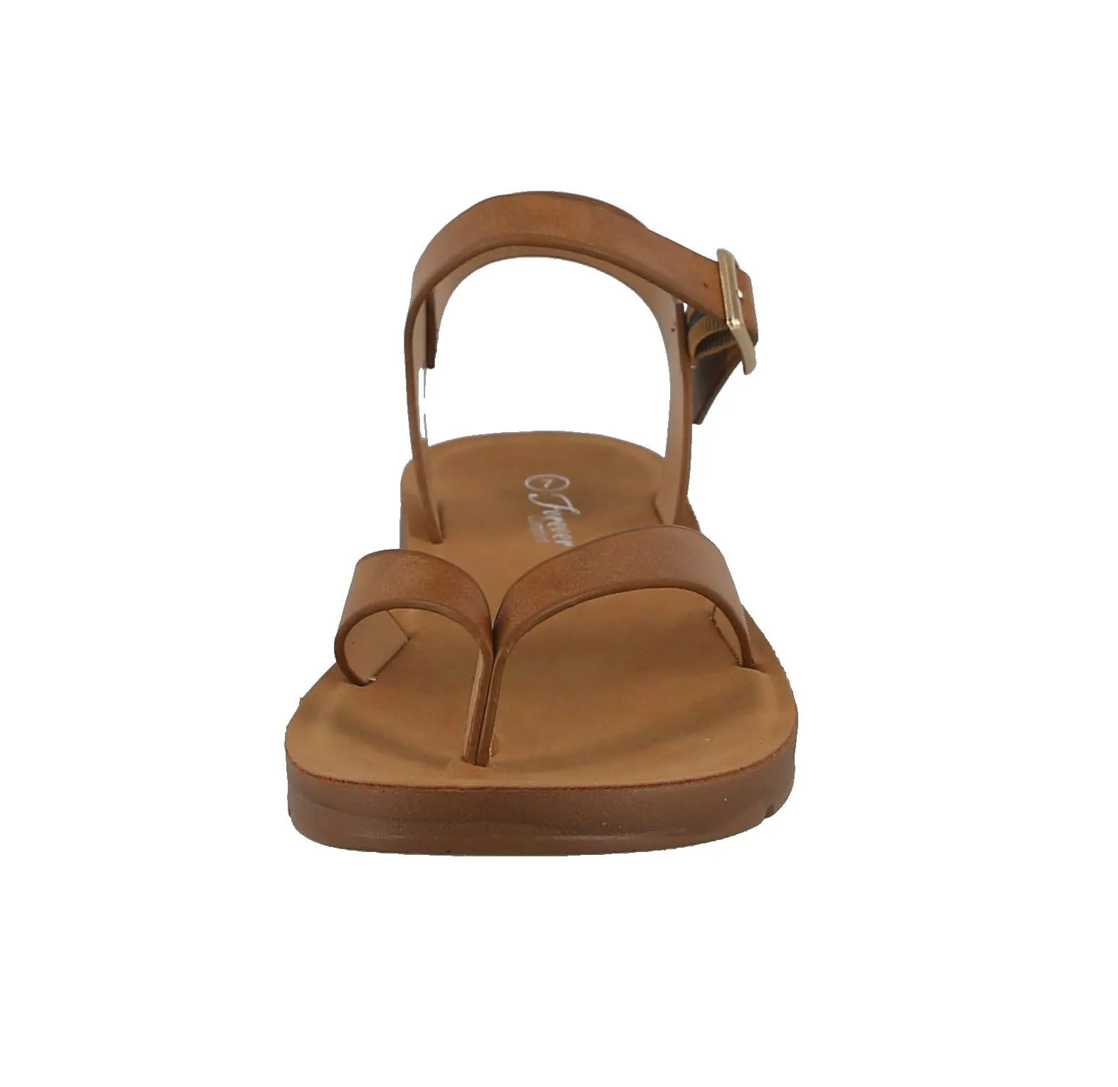 WOMAN'S SHOES TAN PU LEATHER SANDALS REFORM-51