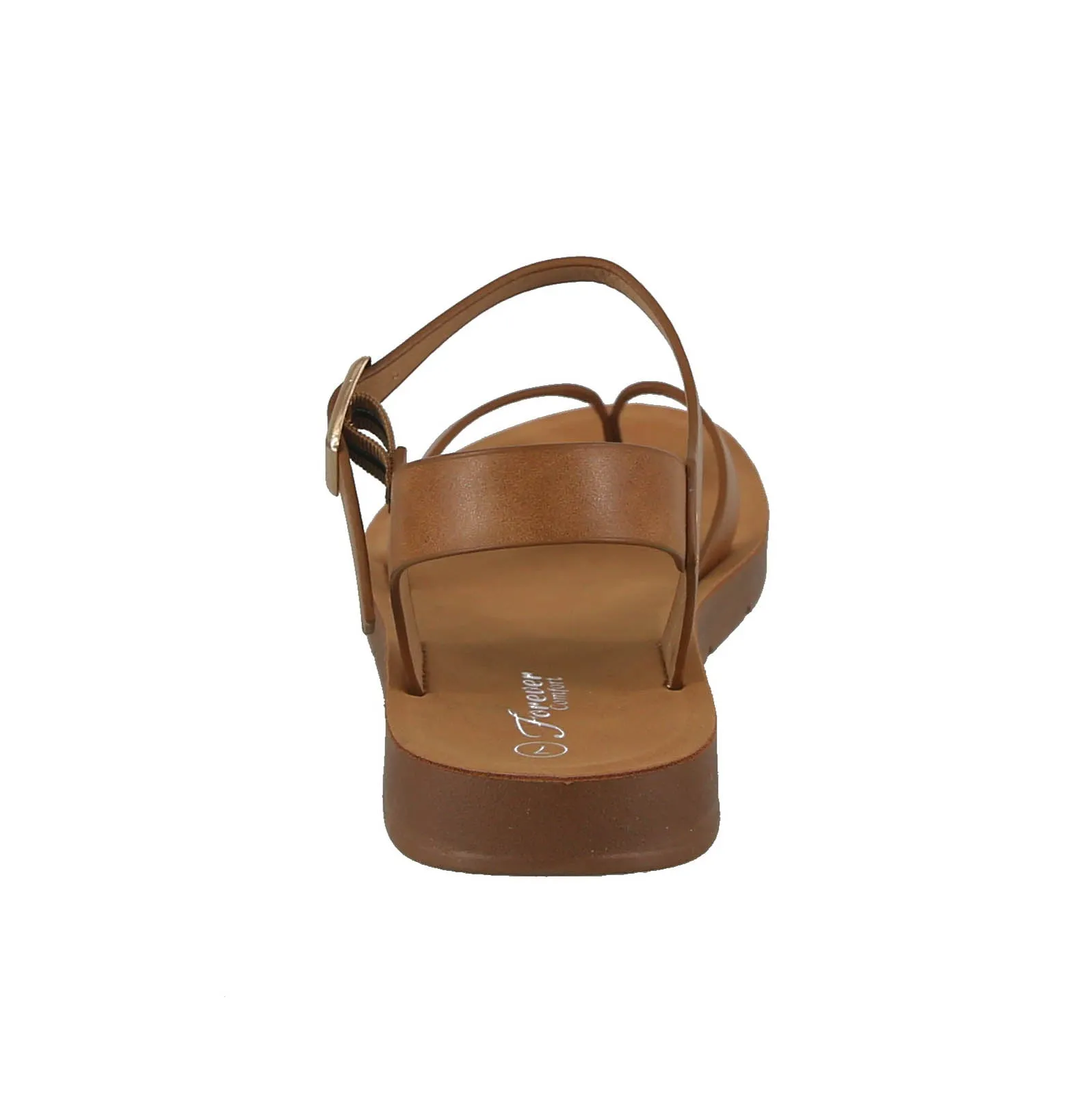 WOMAN'S SHOES TAN PU LEATHER SANDALS REFORM-51