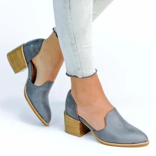 Womens Chunky Round Toe Ankle Boots