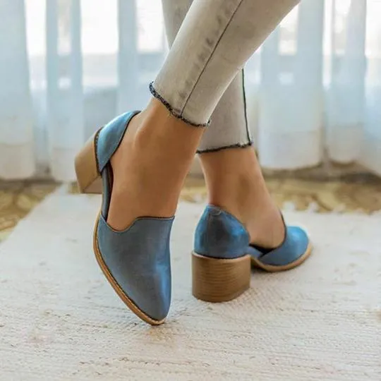 Womens Chunky Round Toe Ankle Boots