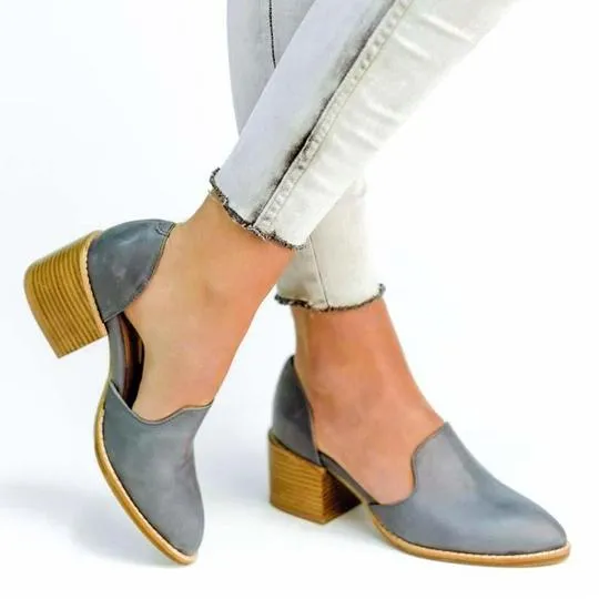 Womens Chunky Round Toe Ankle Boots