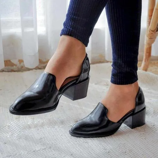 Womens Chunky Round Toe Ankle Boots