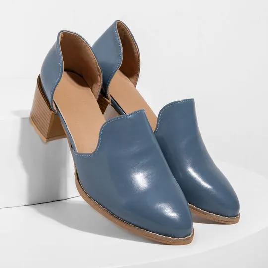 Womens Chunky Round Toe Ankle Boots
