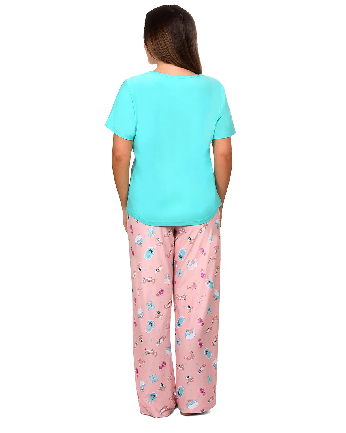 Women's Spa Kitty Two Piece PJ Set In A Bag